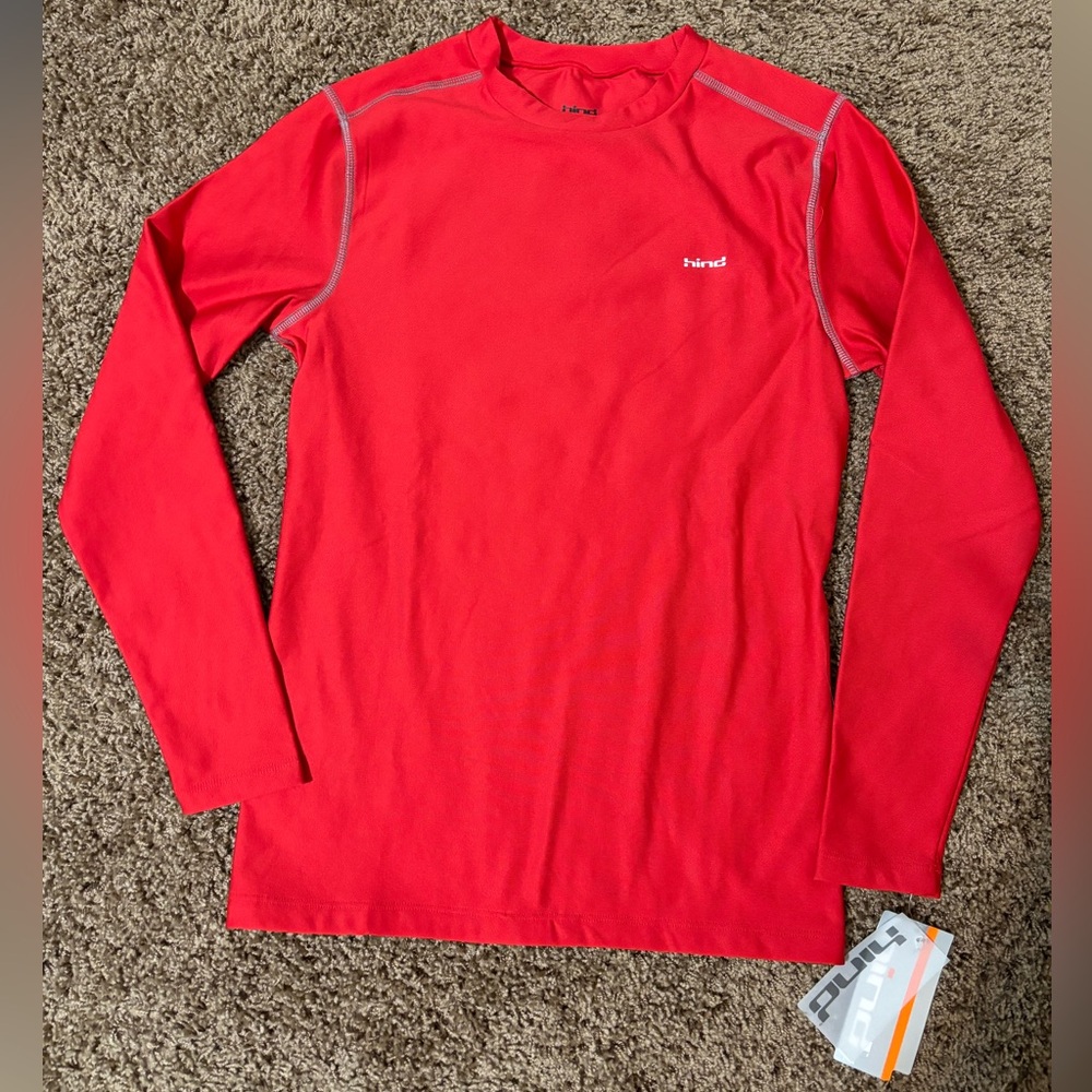 Hind DryLete Crew Neck Men’s Small Red Long Sleeve (feels Like Cold Gear) NWT